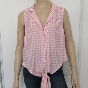 New Show Me Your Mumu Top Size XL Pink/White Sleeveless Blouse